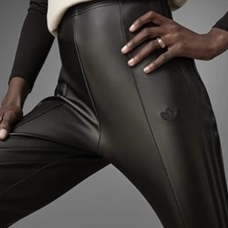 *NUEVO CON ETIQUETAS* ADIDAS Originals Versión Azul Mujer’s Imitación Cuero Leggings - Talla Pequeña