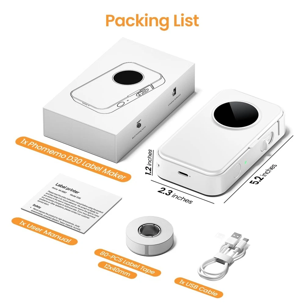 Phomemo D35 Wireless Bluetooth Label Maker with Tape