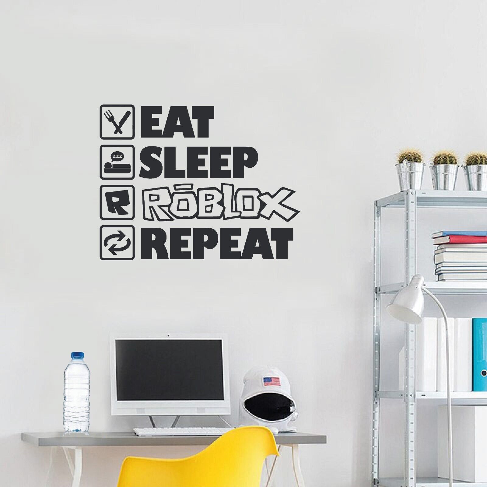 Eat Sleep R-Blox REPEAT Wall Sticker I Bedroom Decor I Kids Teen ...