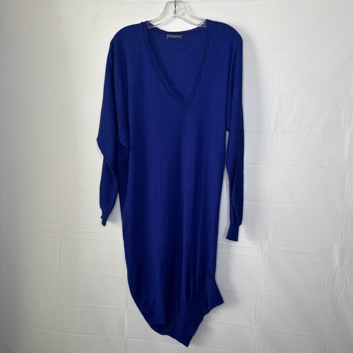 Alexander McQueen cashmere tunic McQueen jumper dress electric blue One Size.