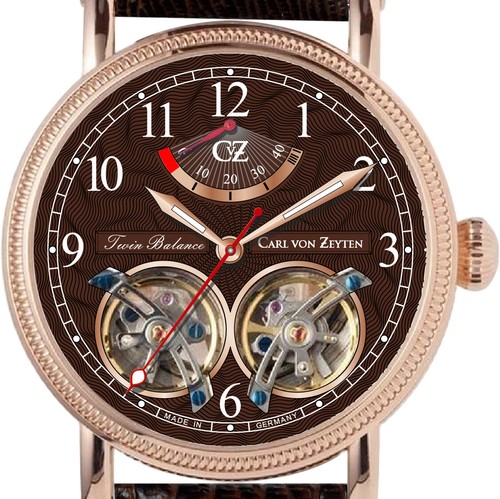 Carl von Zeyten CVZ0033RBR Bernau Automatik roségold braun Leder Herren Uhr NEU - Bild 2 von 6