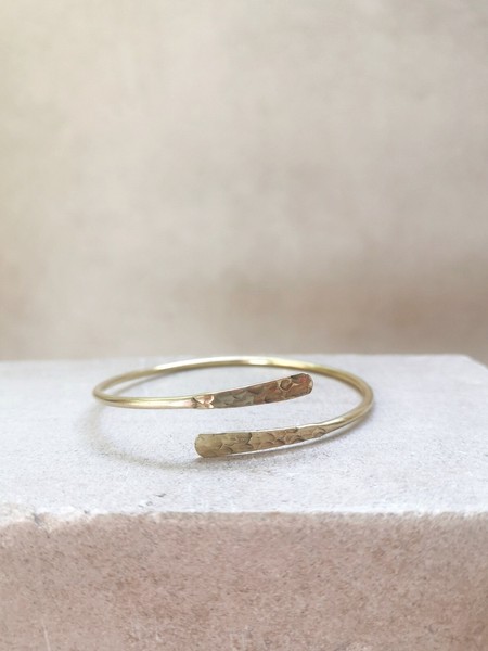Goldener Verstellbarer Armreif, GehäMmert Strukturiert, Armreif Aus Messing, Gol-image