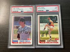 1982 Topps Baseball Set Ripken RC, Ryan, Henderson, Yas.  All 4 PSA GRADED