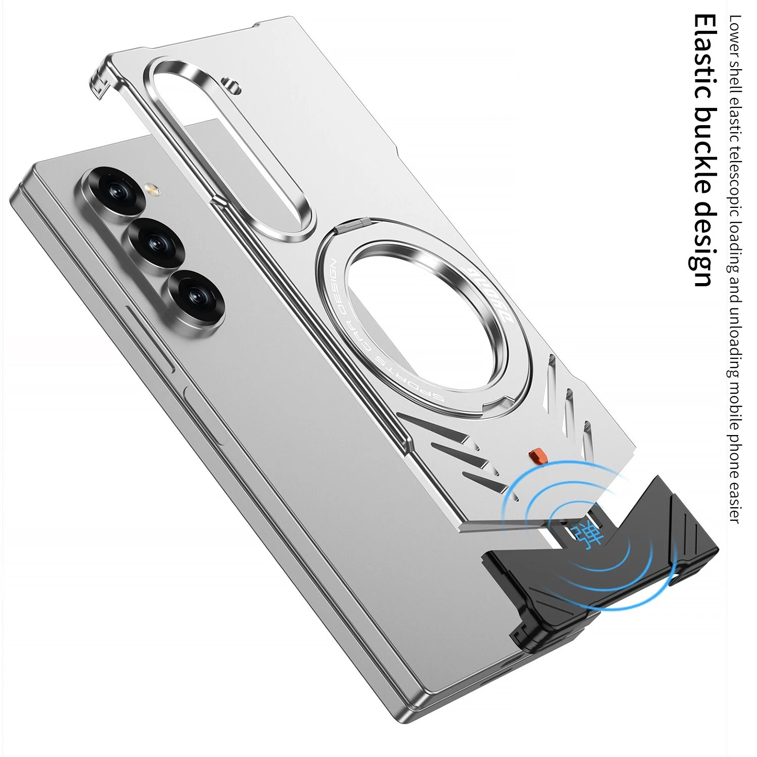 Magnetic Aluminum Metal Frameless Snap Stand Case For Samsung Galaxy Z Fold 6 - Picture 4 of 14