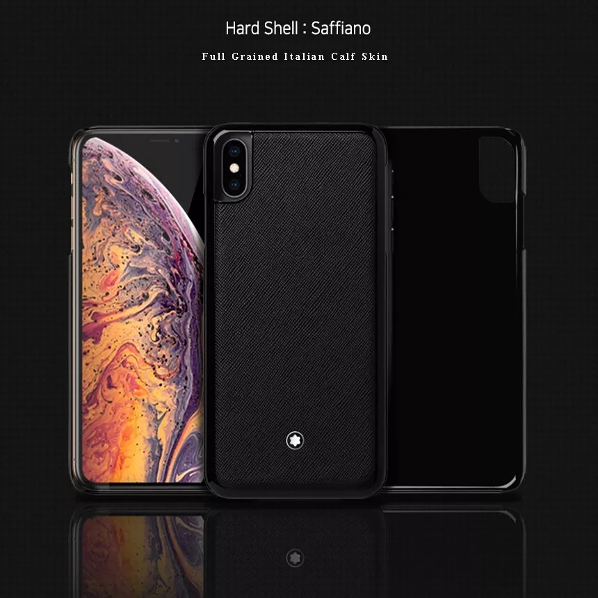 Genuine Montblanc Italian Natural Leather Cover Case for iPhone XS