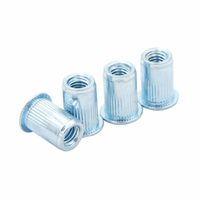 100pcs Nutsert Rivet Nut Threaded Steel Zinc Plated Umbrella Head Knurled Body