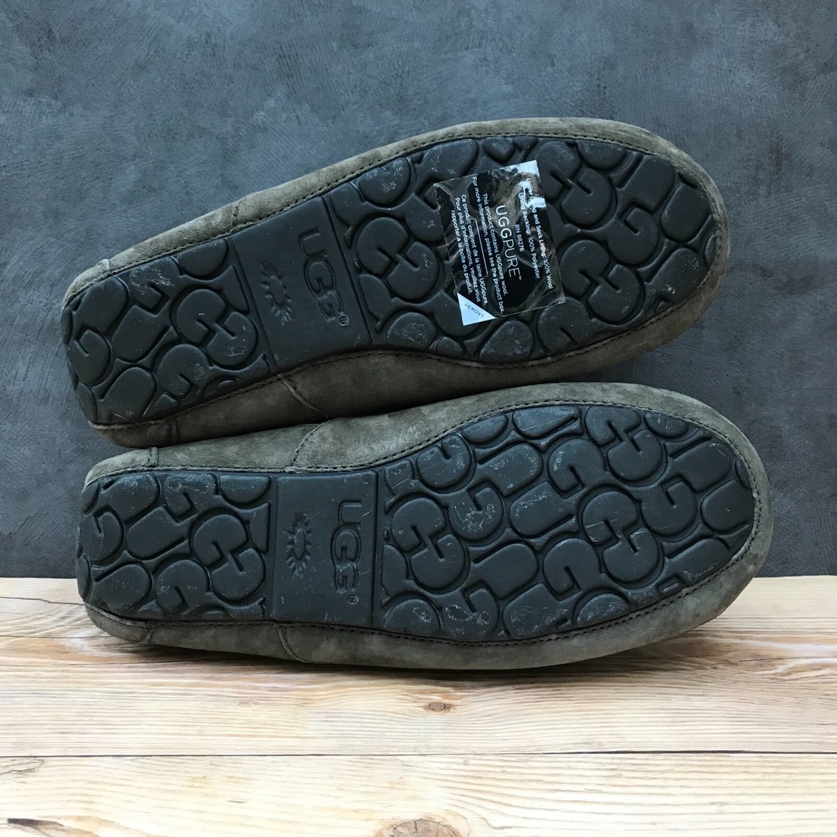 UGG Ascot Slipper Mens 9 Charcoal Grey Suede Shearling Lined Comfort Cozy UGG Men main image 2