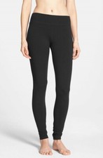 HUE 139284 Womens Full Length Casual Mid Rise Leggings Black Size XS