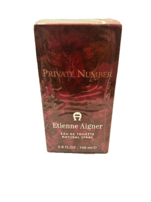 Vintage PRIVATE NUMBER Etienne Aigner Eau de Toilette Spray 3.4 oz - New Sealed