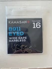 5 X PACKETS OF KAMASAN B911 EYED WIDE GAPE BARBLESS HOOKS. ALL SIZES. RRP £1.99