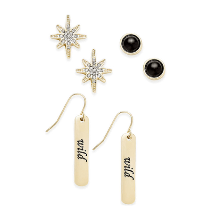 Вдохновленные жизнью Золотые серьги из трех комплектов E660