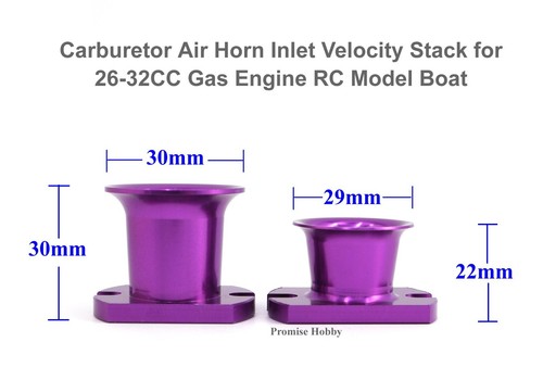 Carburetor Air Horn Inlet Velocity Stack for 26-32CC Gas Engine RC Boat - Purple - Picture 9 of 21