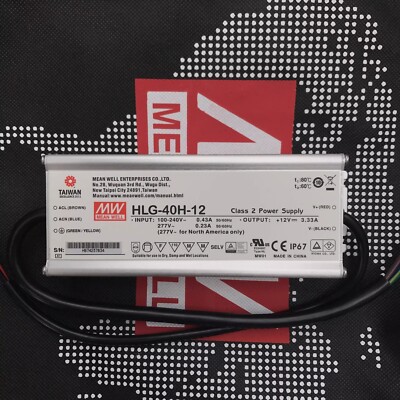 Meanwell HLG-40H-12 PFC Waterproof LED Power Supply #T6