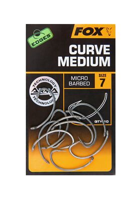 Fox Edges Hooks Curve Medium Micro Barbed Hook 10 Haken Gr. 2 4 5 6 7 8 Arma NEW