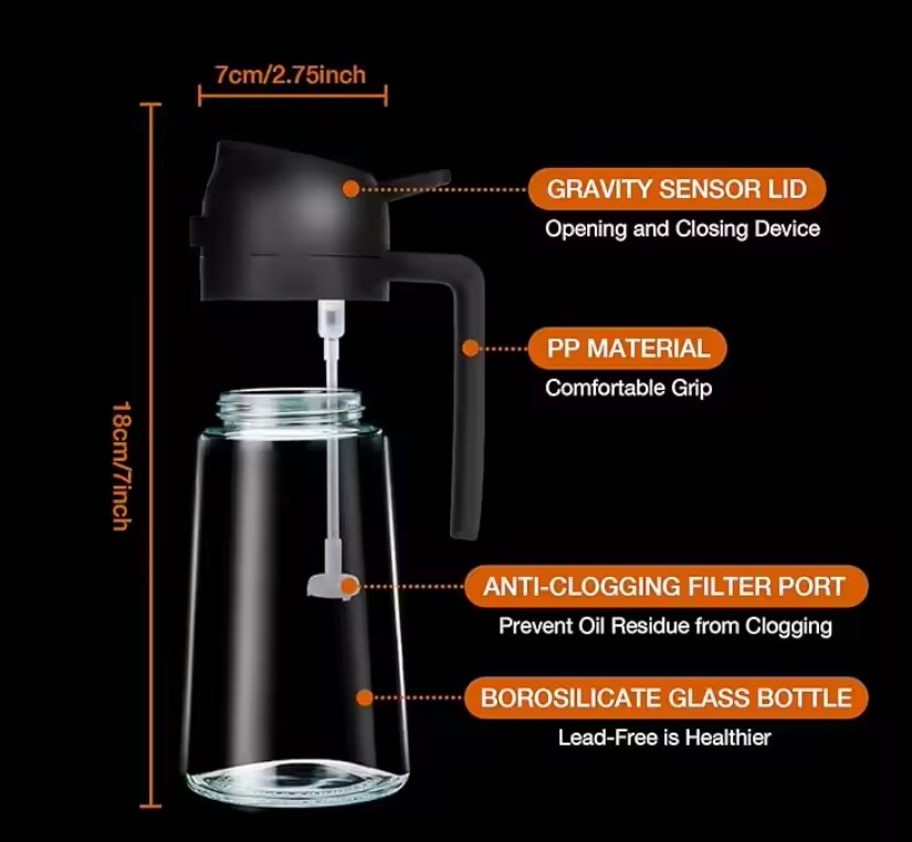 16oz Oil Dispenser Bottle for Kitchen2 in 1 Olive Oil Dispenser and