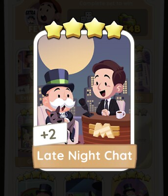 Monopoly Go Sticker Late Night Chat Rare 4  Sticker