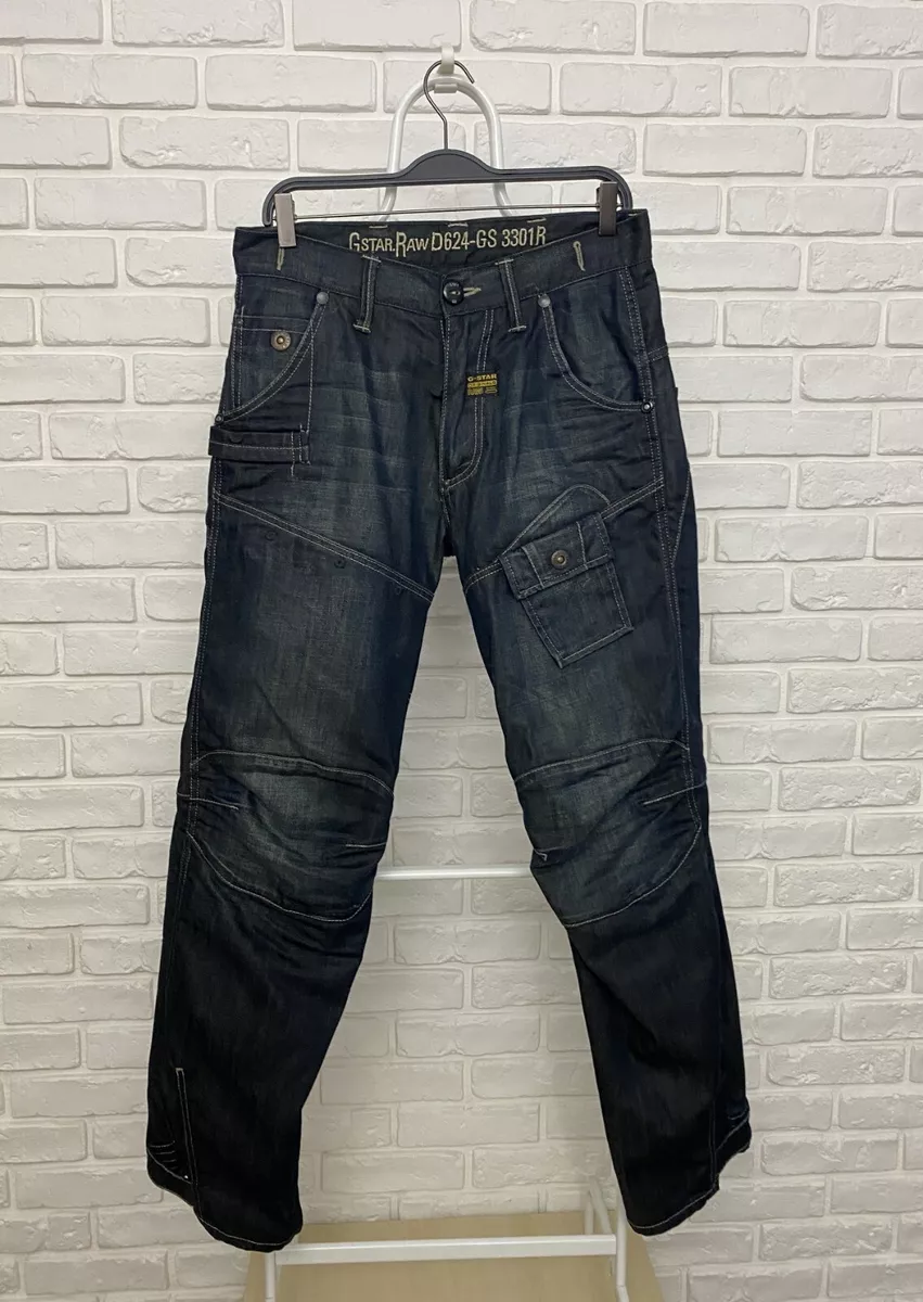 Men s G Star Raw Raff Elwood Denim Pants Jeans Size 31 32 Regular Navy Blue