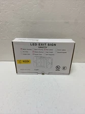 LED EXIT Sign. White Housing / Red Letters / Double Face / Battery Backup