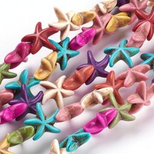 Starfish Beads Spacer Beads Turquoise 14mm Assorted Findings Ocean Jewelry 38pcs