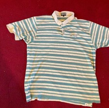 Blue And White Striped Polo