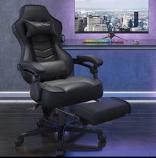 Elecwish Gaming Chair Office Chair Swivel Recliner With Footrest Ergonomic