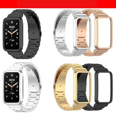 For Band 7 Pro Watch Strap Three-Bead Steel Strap Metal Strap Watch Replacement