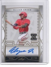 Elijah Green 2022 Leaf Trinity Clear Gold Foil Auto Autograph XRC /50