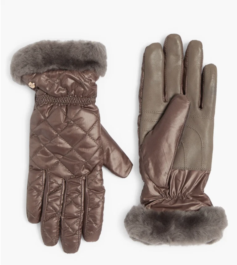 NWD UGG All Weather Touchscreen Quilted Stormy Grey Performance Gloves L/XL