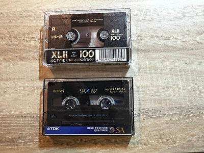 Audio Musik Cassette TDK SA 60 + Maxell XLII 100 High Position