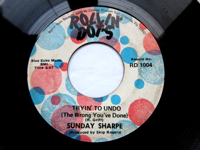 Country Bopper Sunday Sharpe Sheer Misery on Rollin' Dot's - VG+ 45 RPM RECORD - Image 2 of 3