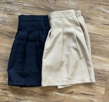 Lot of 2 Girls IZOD School Uniform Performance Skirts Skorts Tan Navy 16