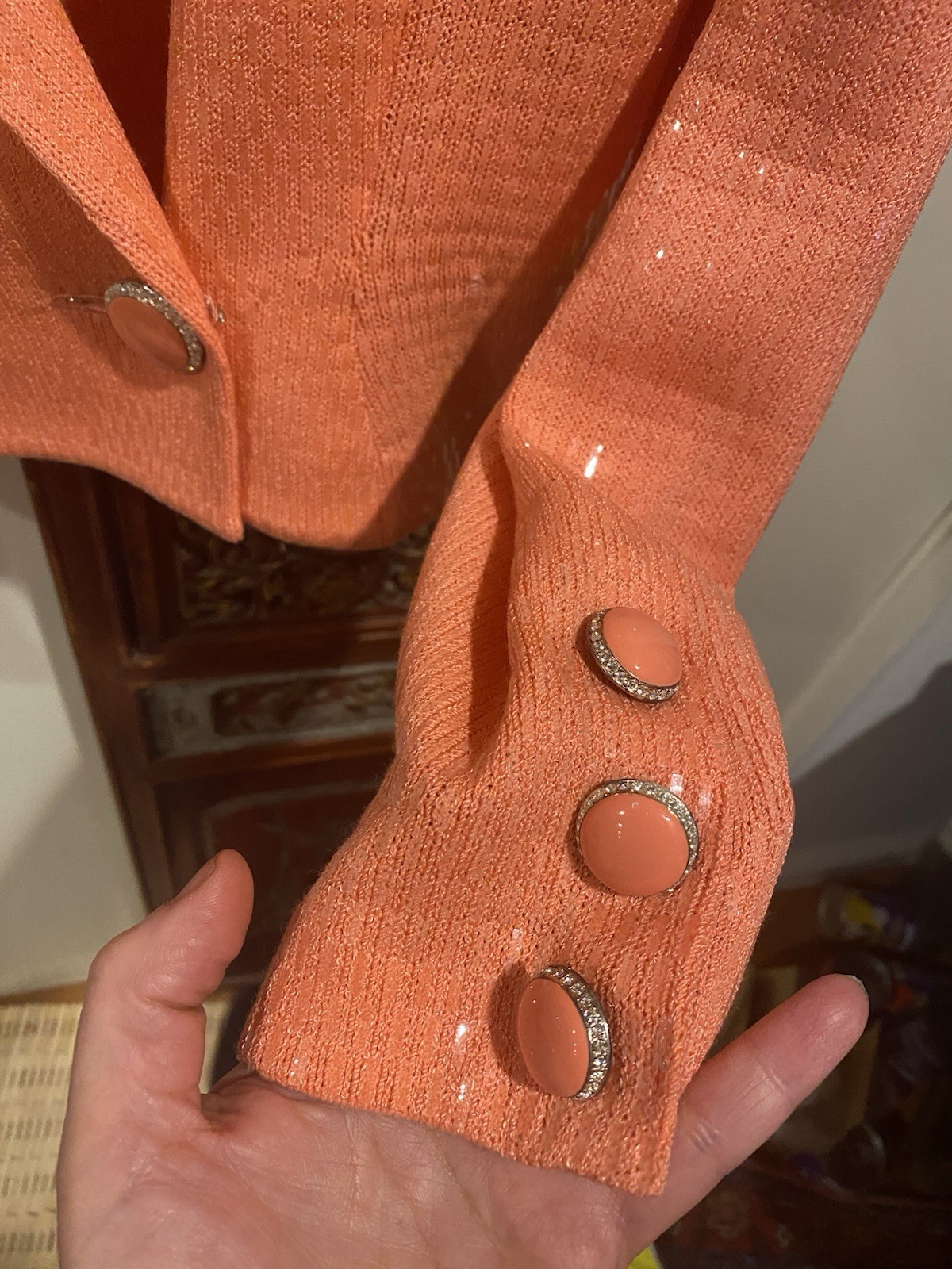 St John Jacket Orange Sequins Read Description - image 15