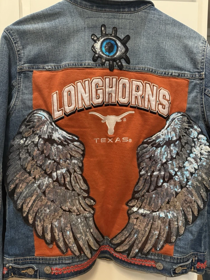 Vintage Denim Women’s Jacket Texas Longhorn Designed By Two Tequila Sisters - Image 2 of 4