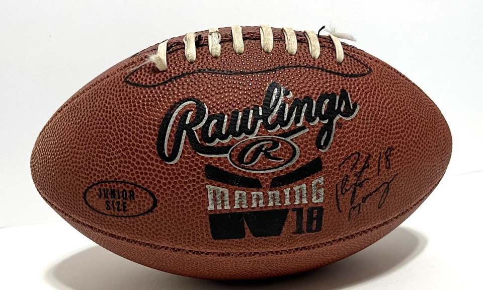 PEYTON MANNING 18 Peewee 尺寸 9 1/2 英寸 青少年男孩橄榄球NFL罗林斯 — 第 3/4 张图片