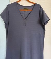 Vintage Eddie Bauer Blue Cotton Short Sleeve Maxi Dress - XL