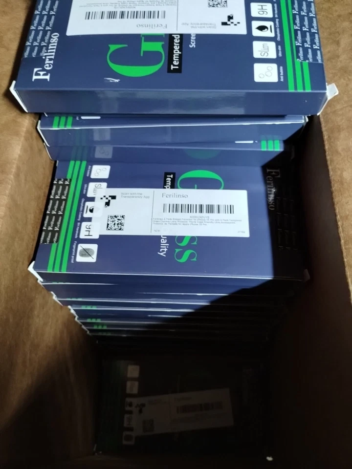 Lot 49 iPhone 15 Pro Screen Protector Ferilinso 4 Pack  W/ 4 Pack Tempered Glass - Image 2 of 4