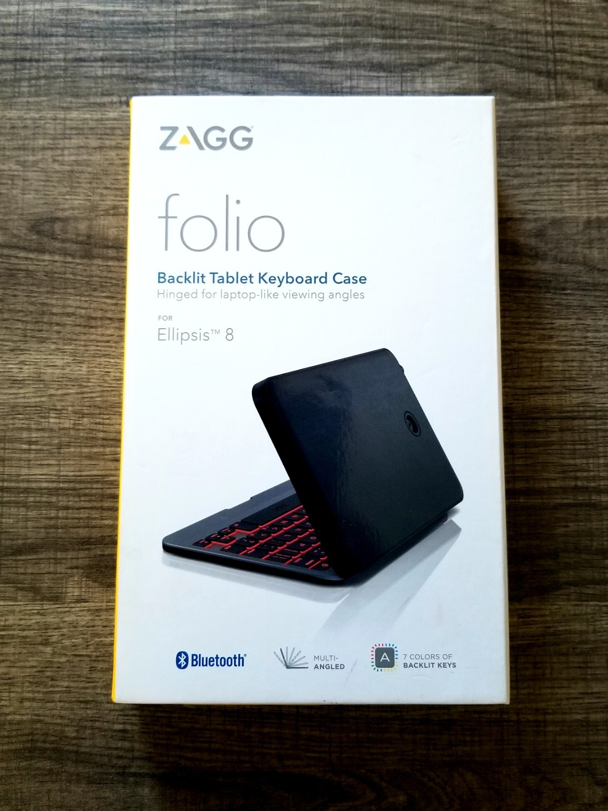 ZAGG Folio Backlit Bluetooth Keyboard Case for Ellipsis 8 Tablet