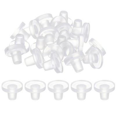 50Pcs Glass Table Top Bumpers with Stem, Clear Bumpers for 8mm/0.31'' Hole