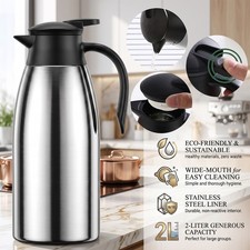 68 oz Thermal Coffee Carafe Insulated Stainless Steel Vacuum Flask Water Jug Pot