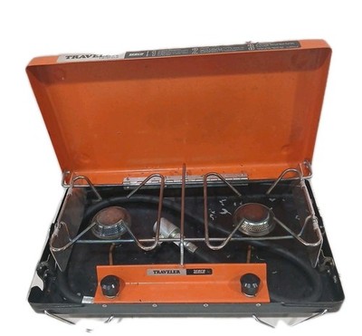 Vintage Zebco Traveler Twinfold Portable Propane 2-Burner Stove