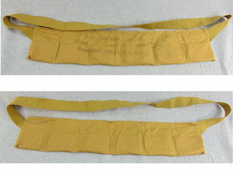 KRAG US SPRINGFIELD 30-40 AMMUNITION BANDOLIER 1898 REMINGTON ARMS UMC CO 1918