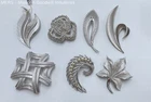 Vintage Trifari Silver Tone Brooches Costume Jewelry Lot of 7 149.5g