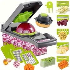 16-in-1 Multifunctional Vegetable Chopper Set with Stainless Steel Blades