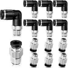 12 Pcs Push to Connect Fittings 1/4 Inch Tube OD X 1/8 NPT Air Line Fittings
