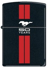 Mustang 50 YEARS Black w/Red Stripes ZIPPO Lighter * Extremely Rare * Ships Free