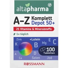 Altapharma A-Z Depot Ages 50 and Up, Multivitamin + Mineral with 21 Vitamins, New