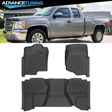 Fits 07-13 Silverado Sierra 1500 2500 3500 Hd Extended Cab Floor Mats Tpe Carpet