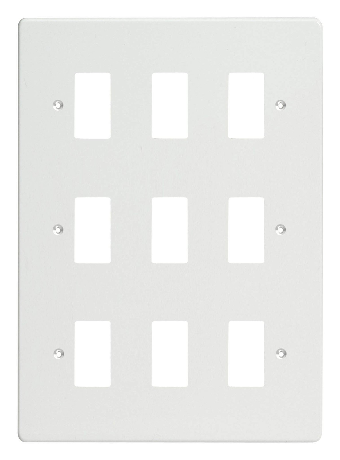 Varilight XDQPG9 PowerGrid Premium White 9-Gang Grid Plate (Triple Twin Plate)