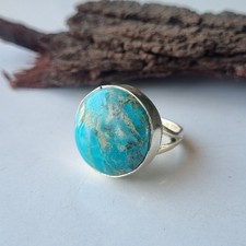 Mohave Turquoise Gemstone Ring 925 Sterling Silver Women  Girls Ring PG8856