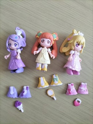 Precure Doki Doki Dress Up 3 Figuren Set 8 cm heilt Herz Rose Schwert selten